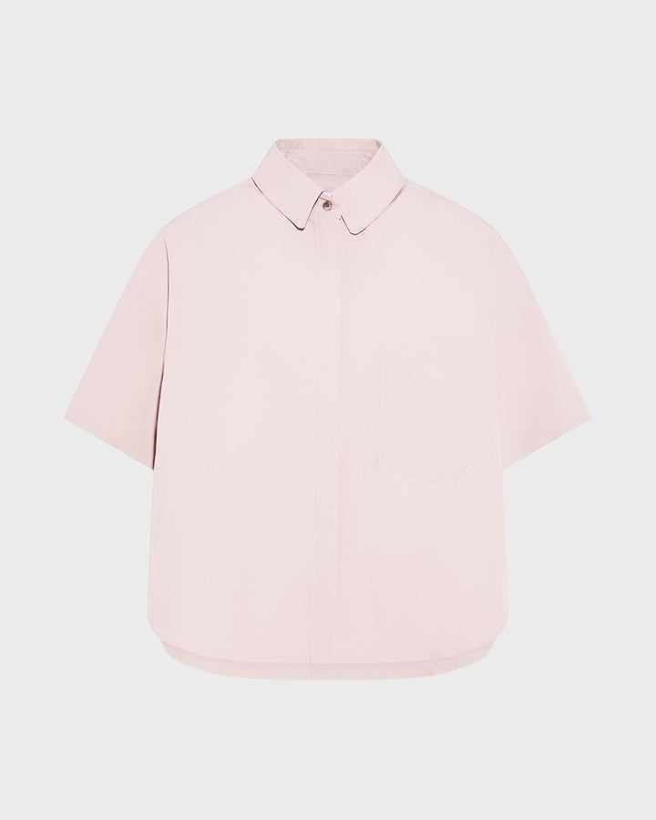 Chemise à manches courtes en popeline de coton
