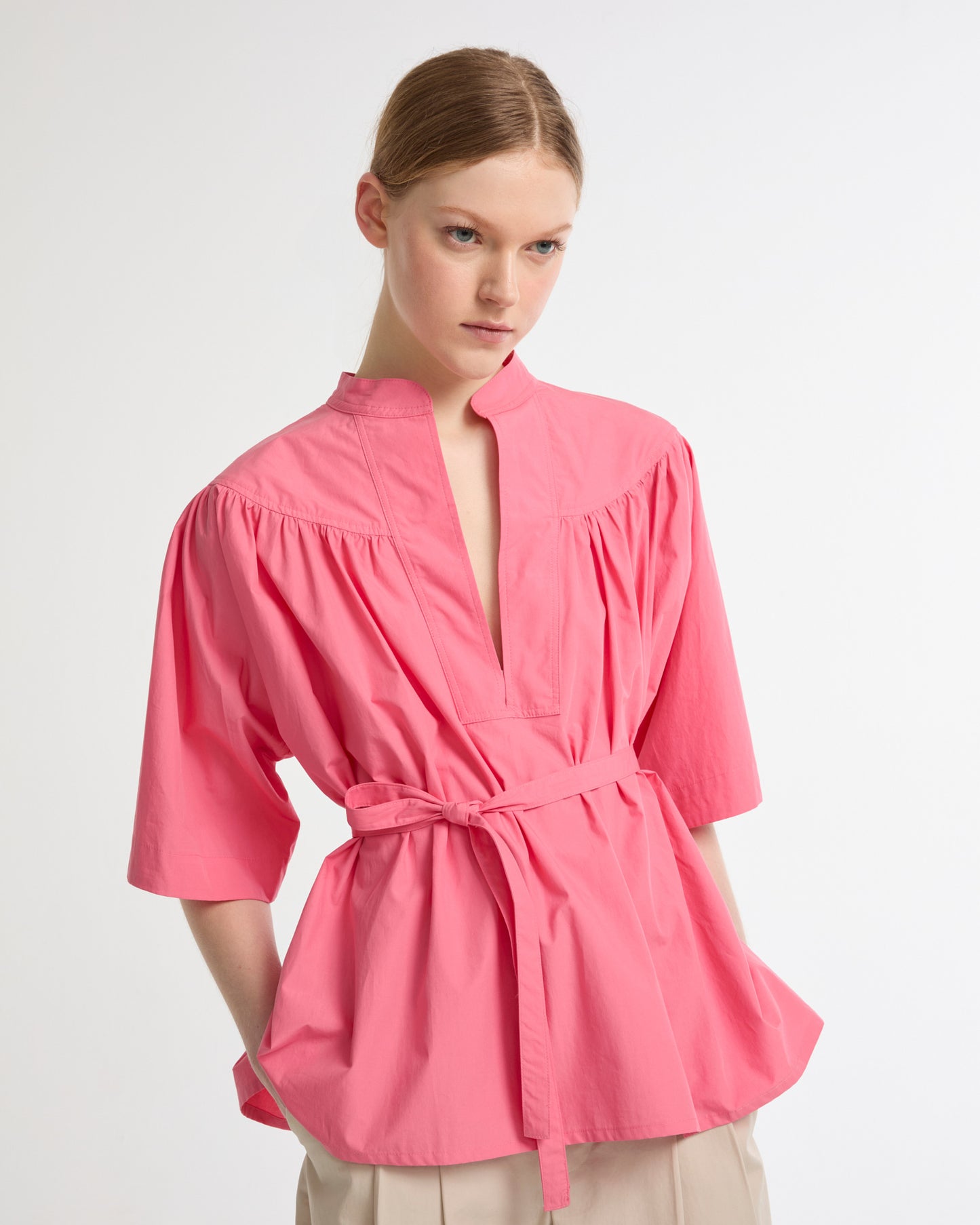Blouse ample en popeline de coton -Yves salomon - Nouvelle collection Printemps Été