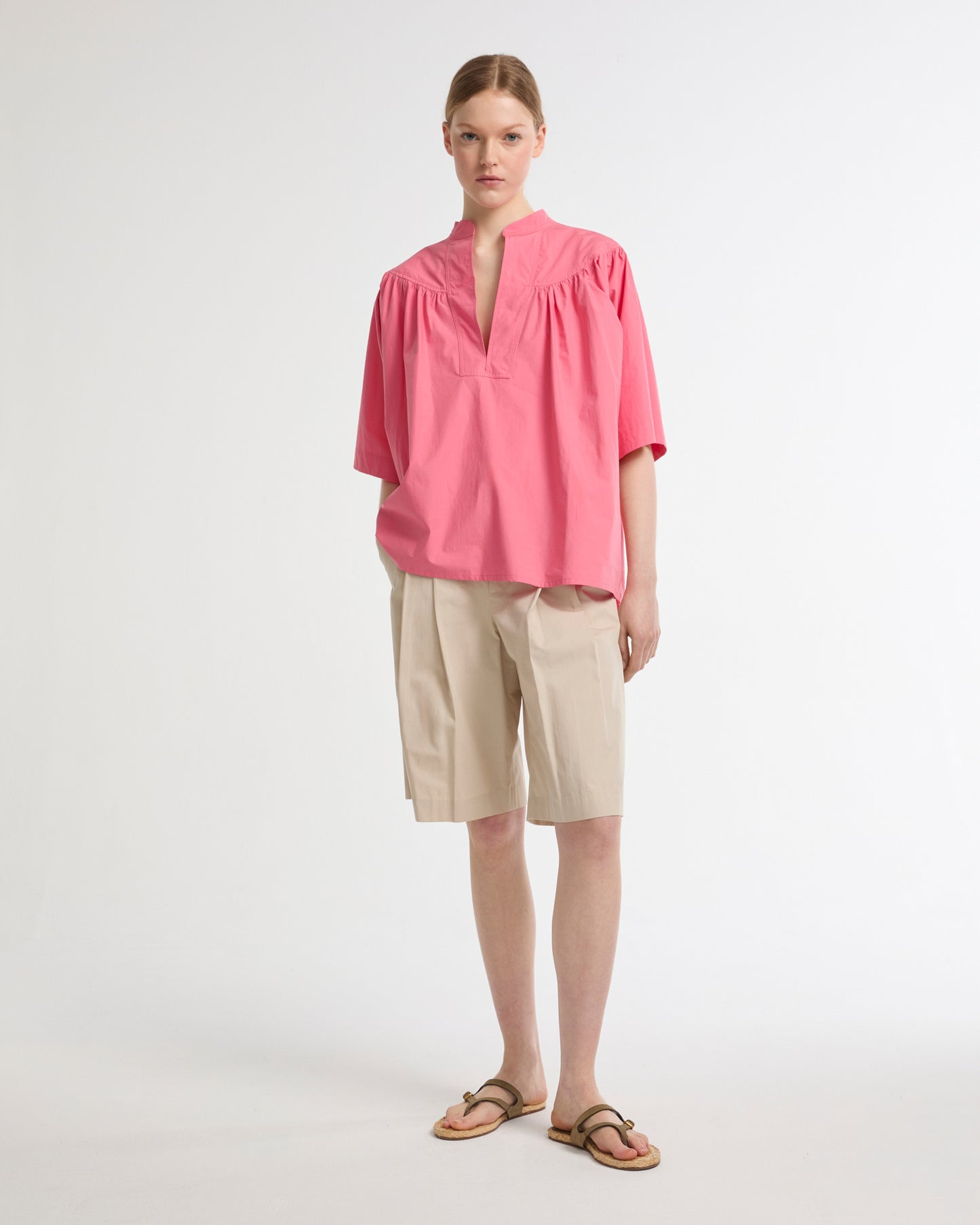 Blouse ample en popeline de coton -Yves salomon - Nouvelle collection Printemps Été