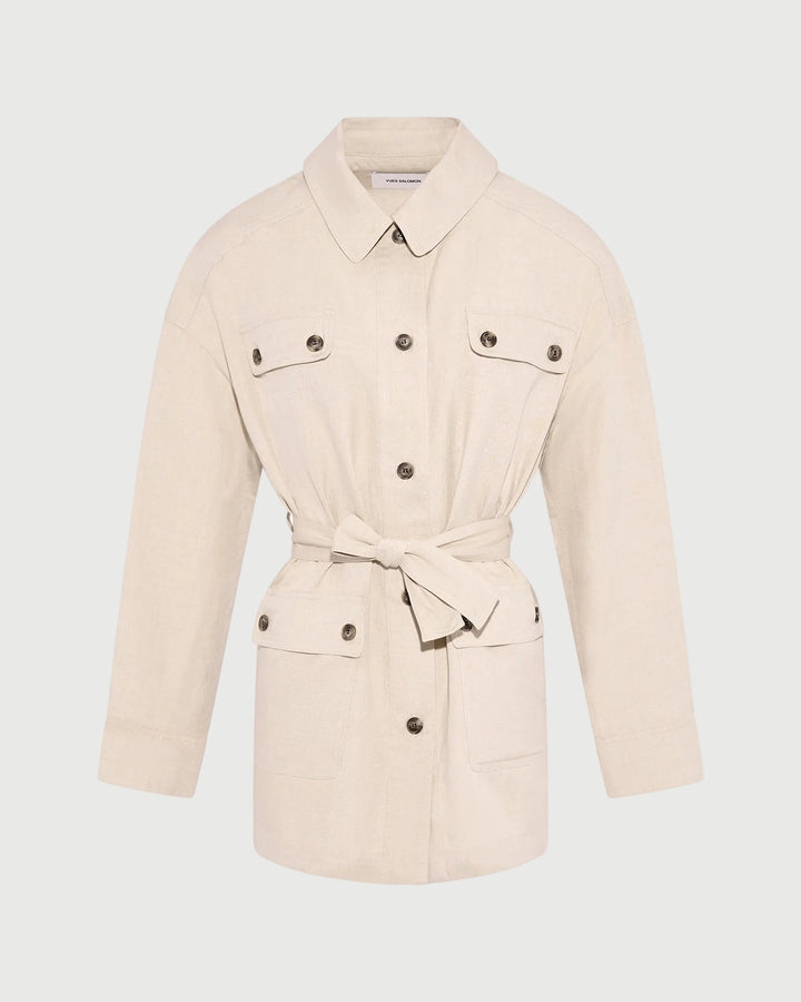 Veste saharienne en lin -Yves salomon - Nouvelle collection Printemps Été