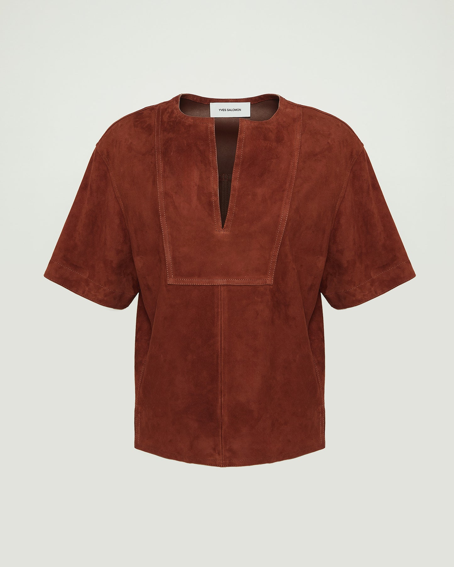 Blouse à manches courtes en cuir d'agneau double face -Yves salomon - Nouvelle collection Printemps Été