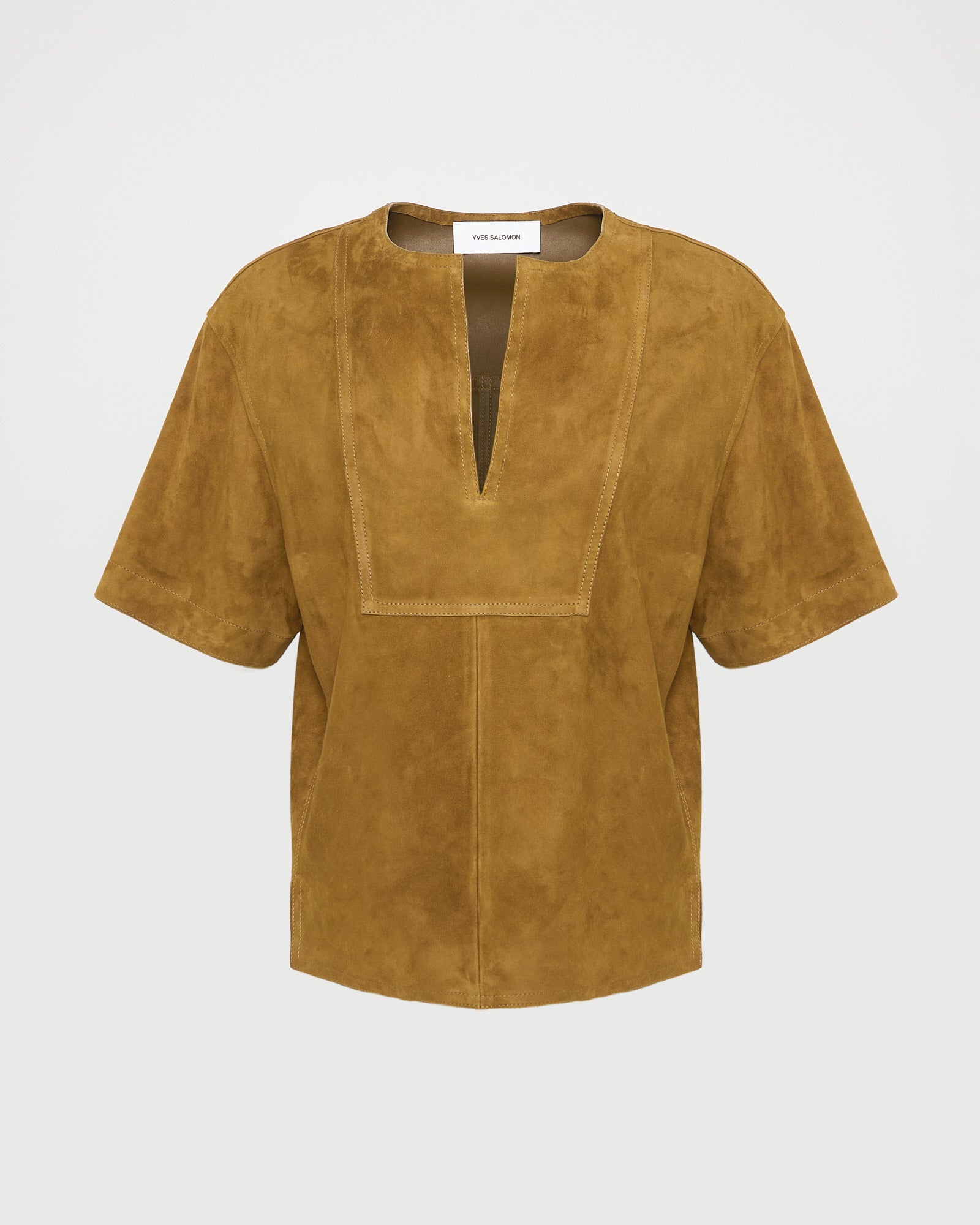 Blouse à manches courtes en cuir d'agneau double face -Yves salomon - Nouvelle collection Printemps Été