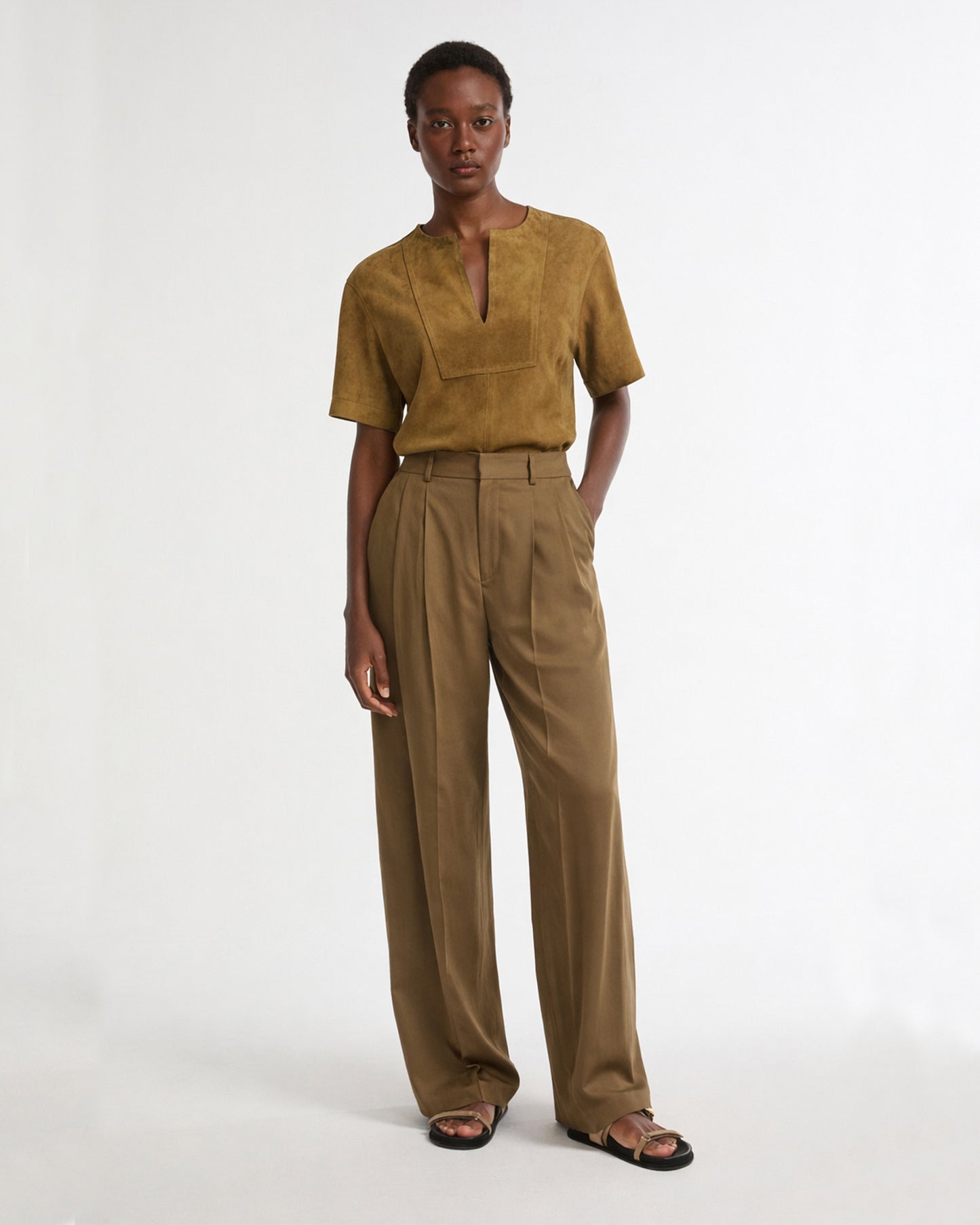 Pantalon large en lin -Yves salomon - Nouvelle collection Printemps Été