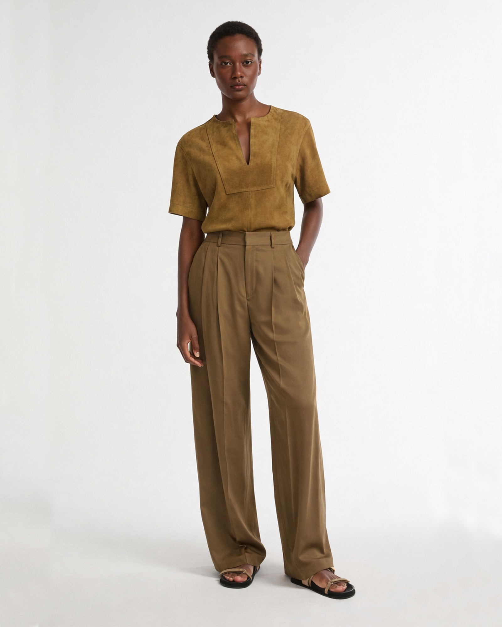 Pantalon large en lin -Yves salomon - Nouvelle collection Printemps Été