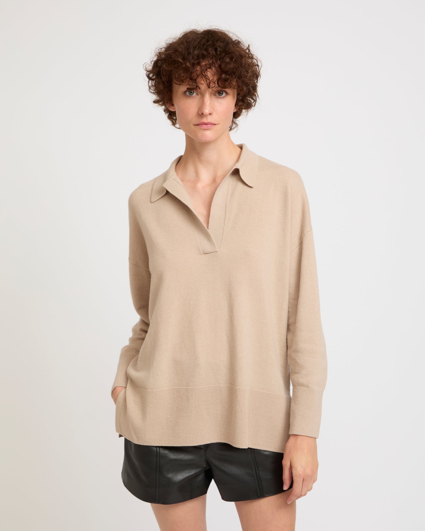 Polo en maille mérinos -Yves salomon - Nouvelle collection Printemps Été