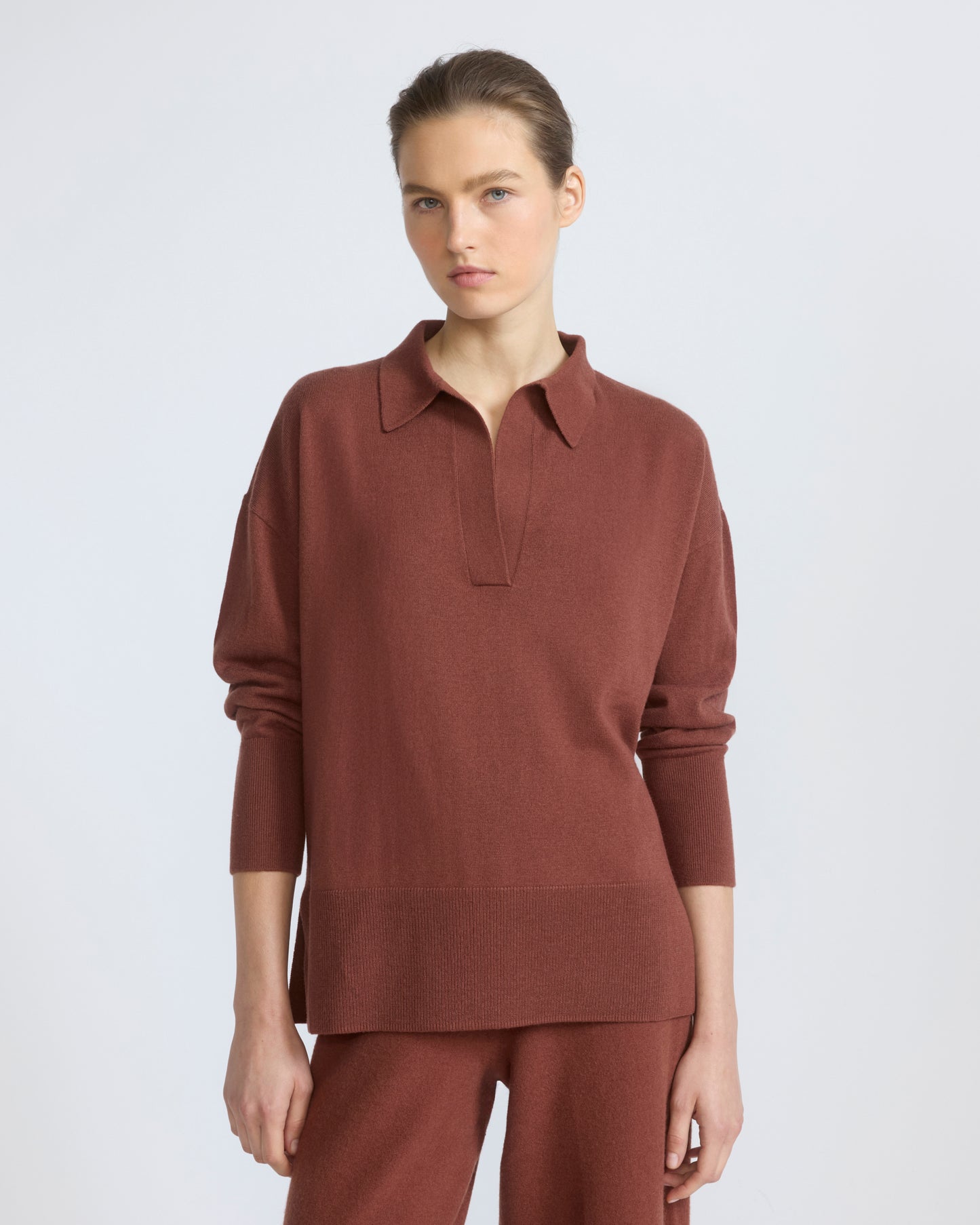 Merino knit polo shirt