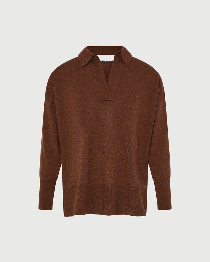 Polo en maille mérinos- Yves Salomon - Nouvelle collection Automne Hiver