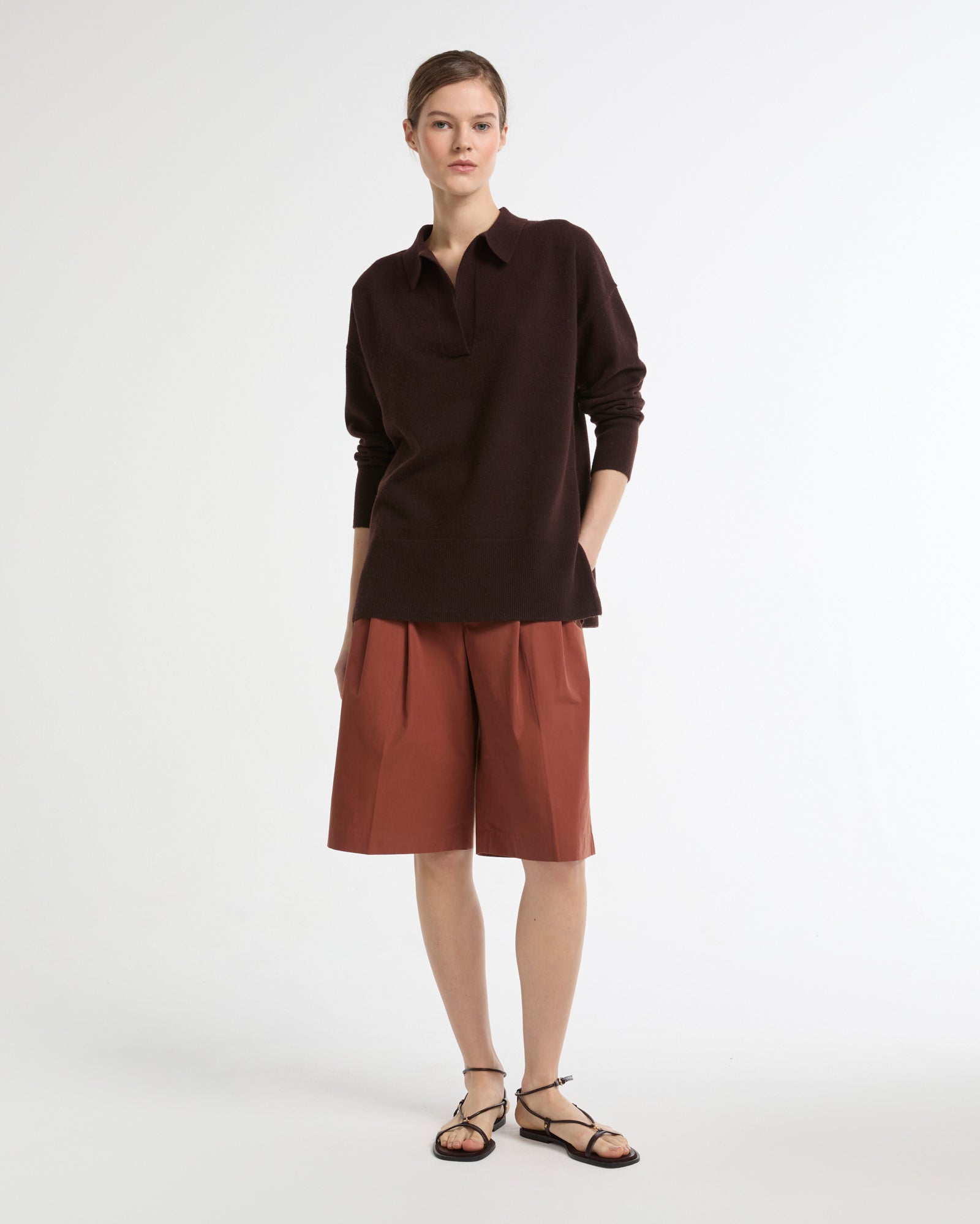 Polo en maille mérinos -Yves salomon - Nouvelle collection Printemps Été