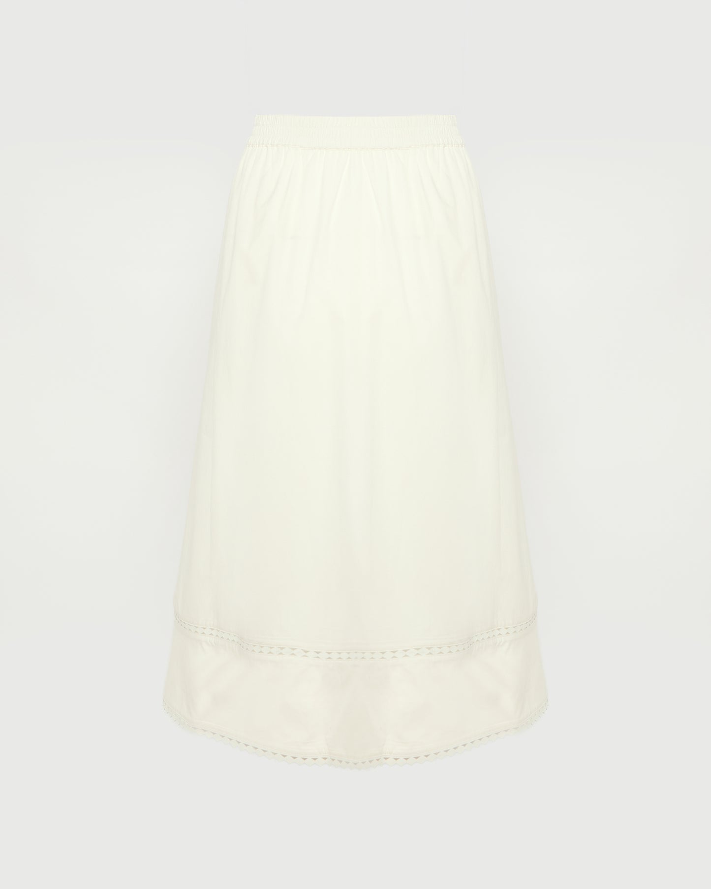 Jupe en popeline de coton et détails cuir -Yves salomon - Nouvelle collection Printemps Été