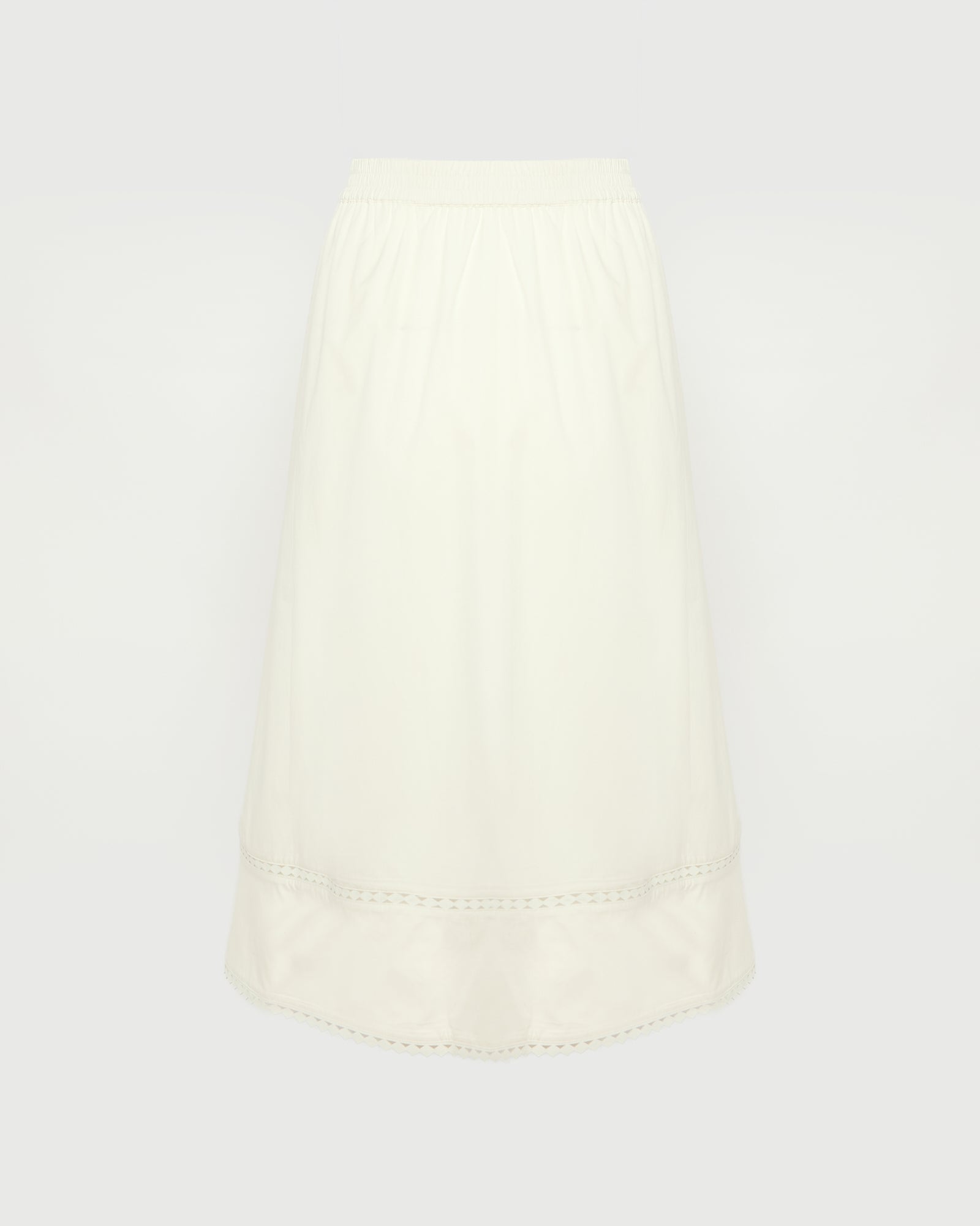 Jupe en popeline de coton et détails cuir -Yves salomon - Nouvelle collection Printemps Été