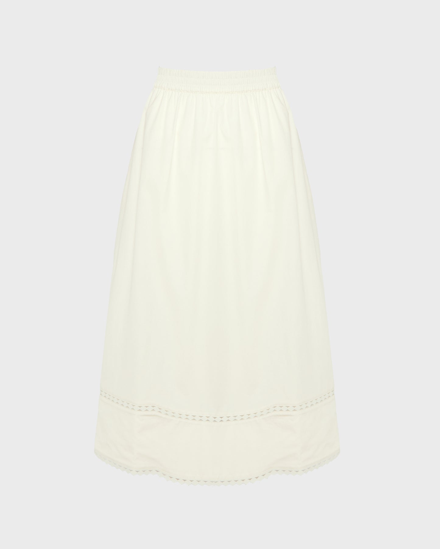 Jupe en popeline de coton et détails cuir -Yves salomon - Nouvelle collection Printemps Été