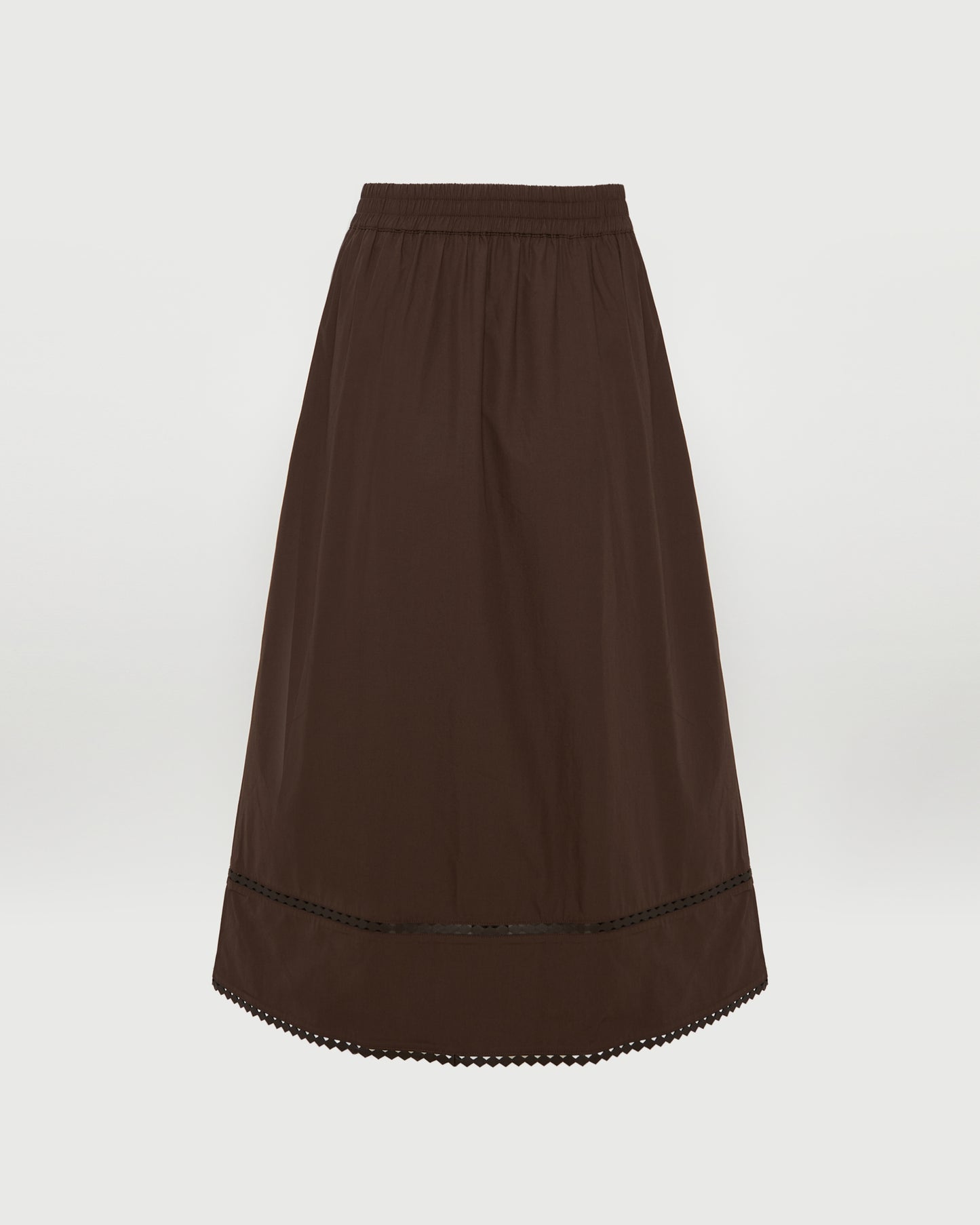 Jupe en popeline de coton et détails cuir -Yves salomon - Nouvelle collection Printemps Été