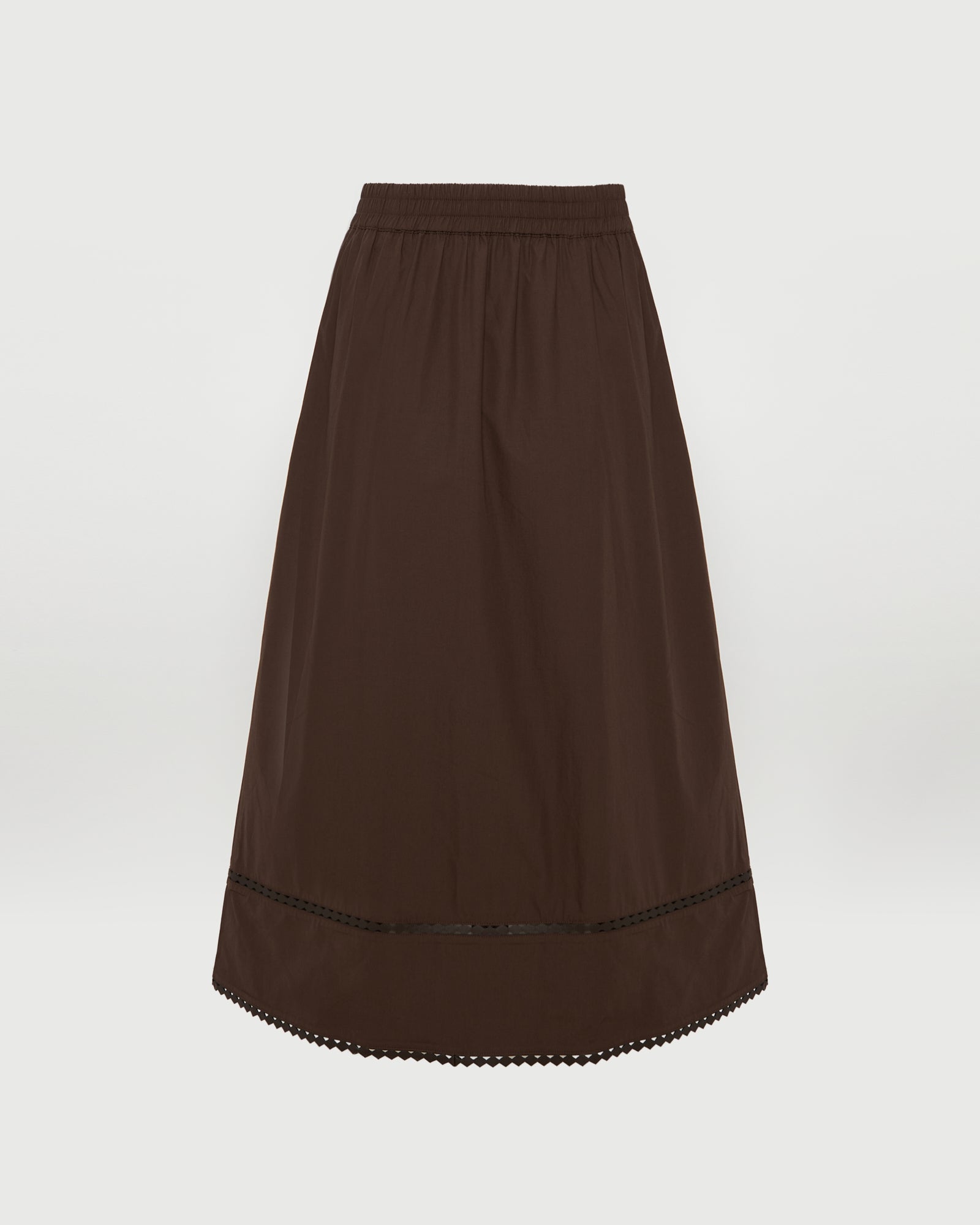 Jupe en popeline de coton et détails cuir -Yves salomon - Nouvelle collection Printemps Été