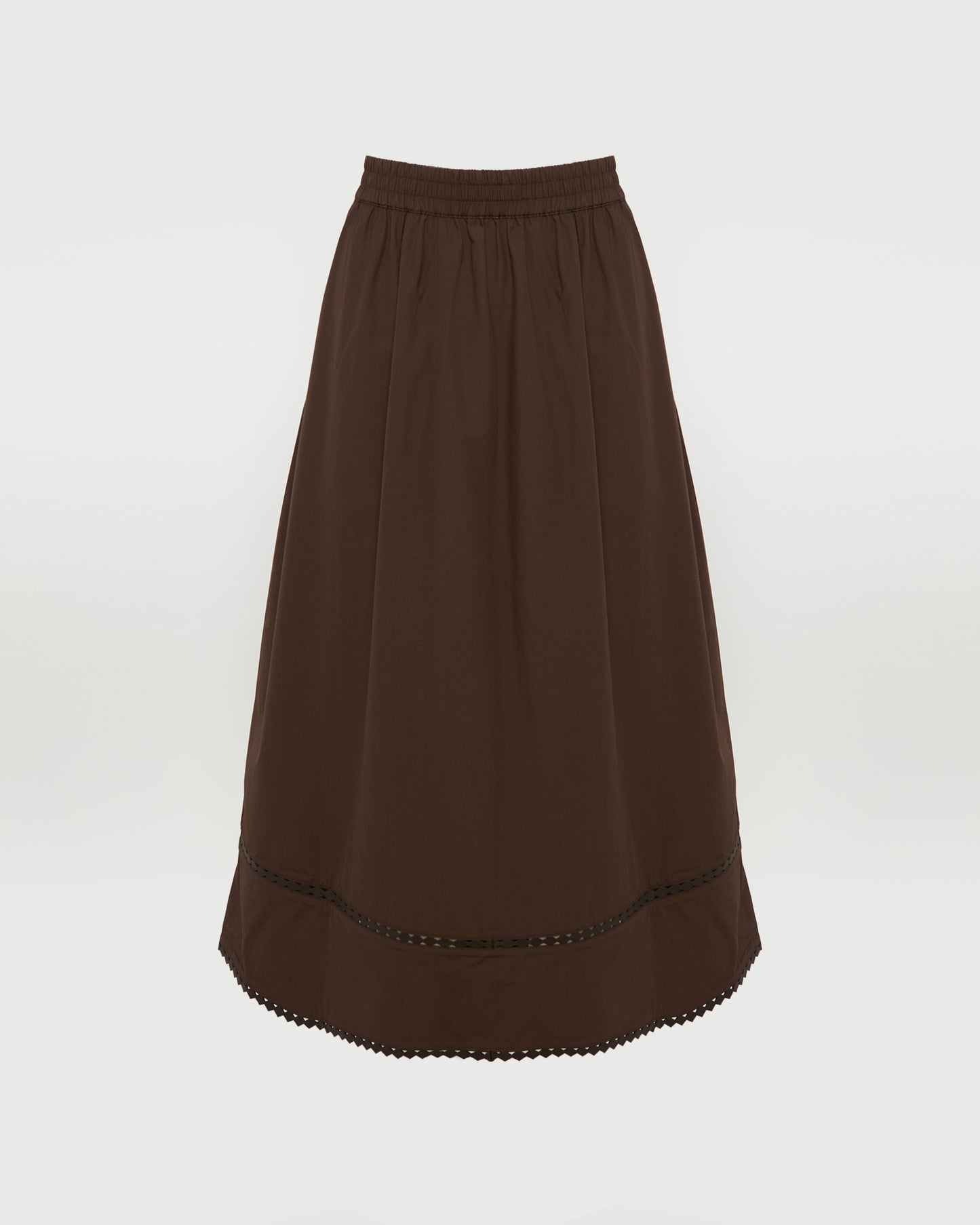 Jupe en popeline de coton et détails cuir -Yves salomon - Nouvelle collection Printemps Été