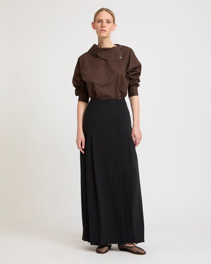 Silk crepe wrap skirt