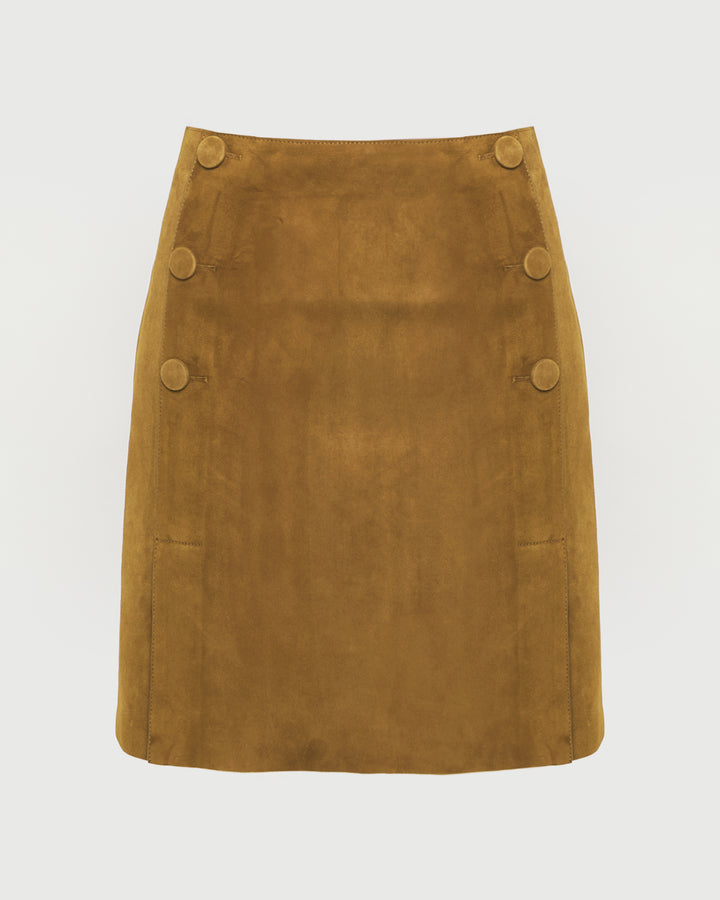 Jupe courte en cuir d'agneau double face