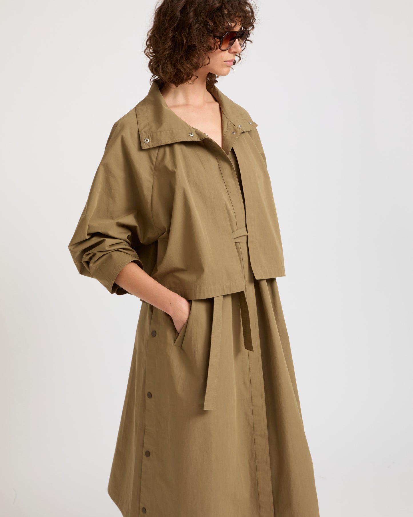 Manteau oversize long en coton style trench -Yves salomon - Nouvelle collection Printemps Été