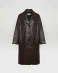 Straight lambskin leather coat