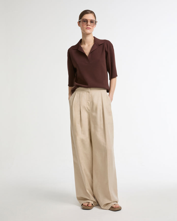 Pantalon large en lin -Yves salomon - Nouvelle collection Printemps Été