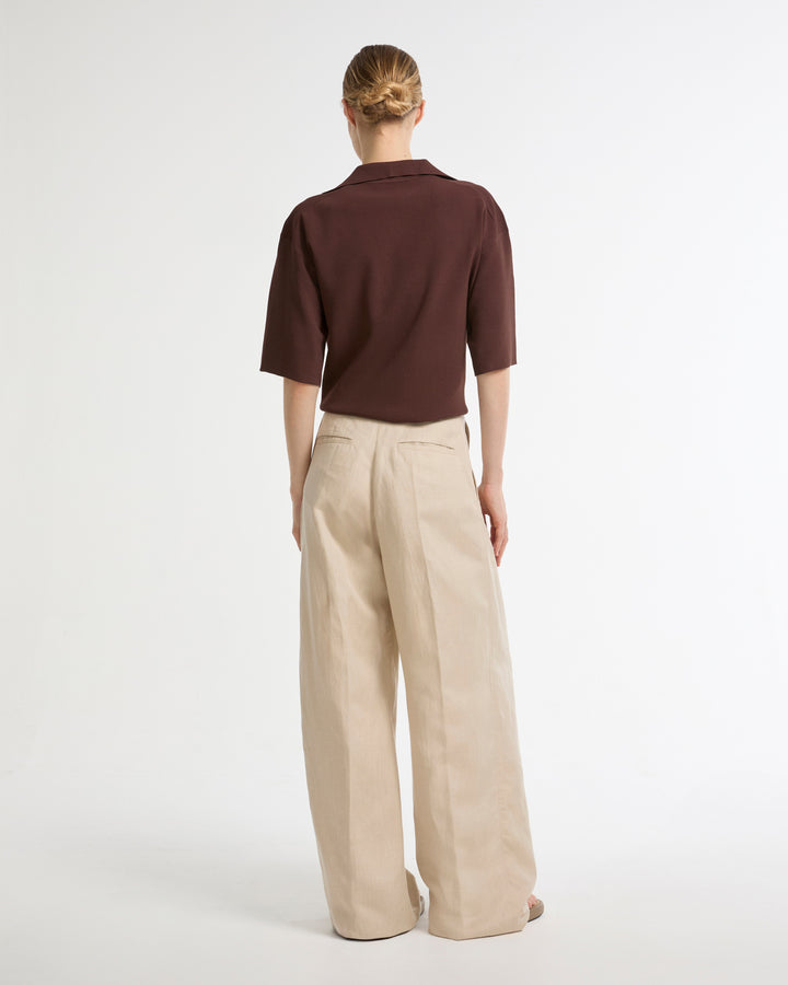 Pantalon large en lin -Yves salomon - Nouvelle collection Printemps Été