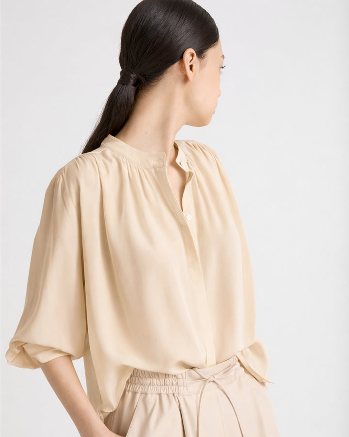 Chemise plissée en crêpe de soie léger -Yves salomon - Nouvelle collection Printemps Été