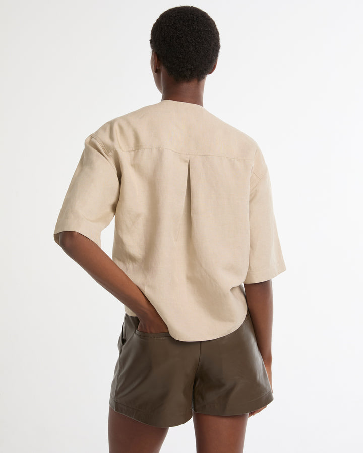 Short en cuir d'agneau -Yves salomon - Nouvelle collection Printemps Été