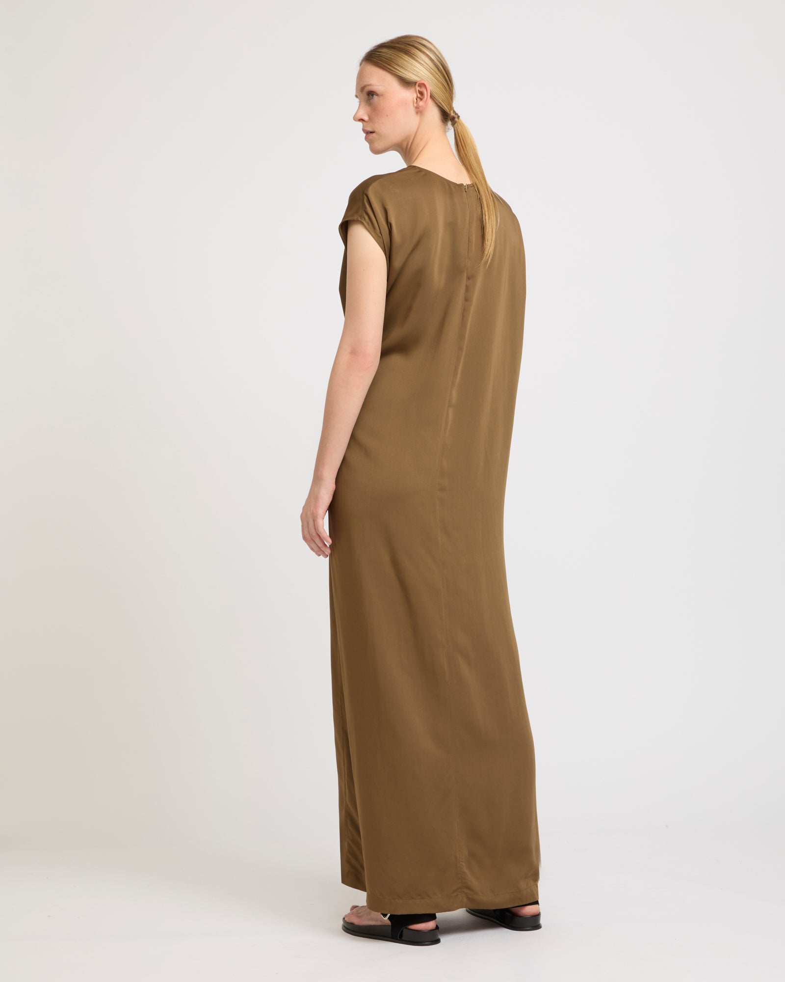 Soldes Robe asymétrique modulable en satin -Yves salomon - Nouvelle collection Printemps Été