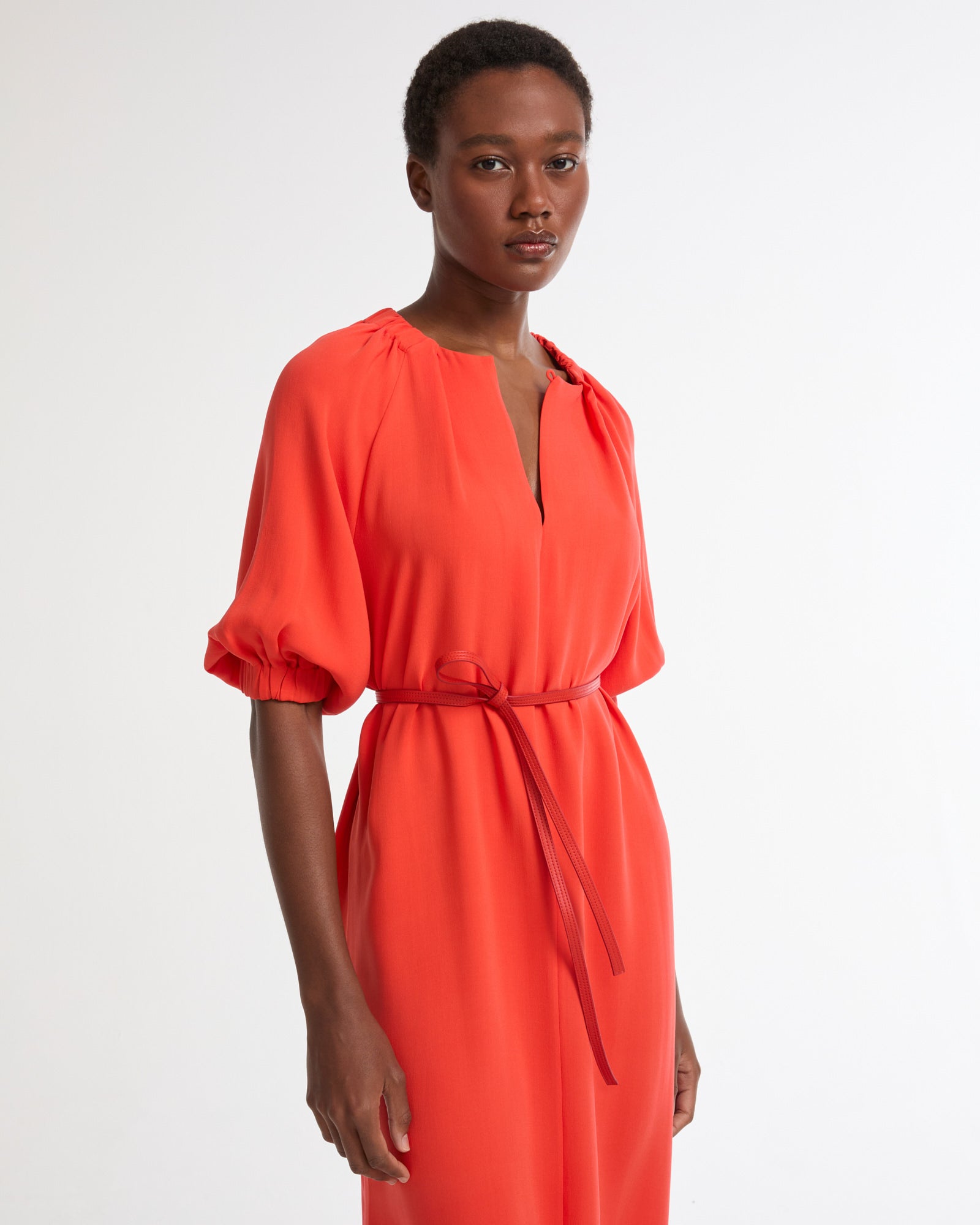 Soldes Robe fluide en crêpe de soie -Yves salomon - Nouvelle collection Printemps Été