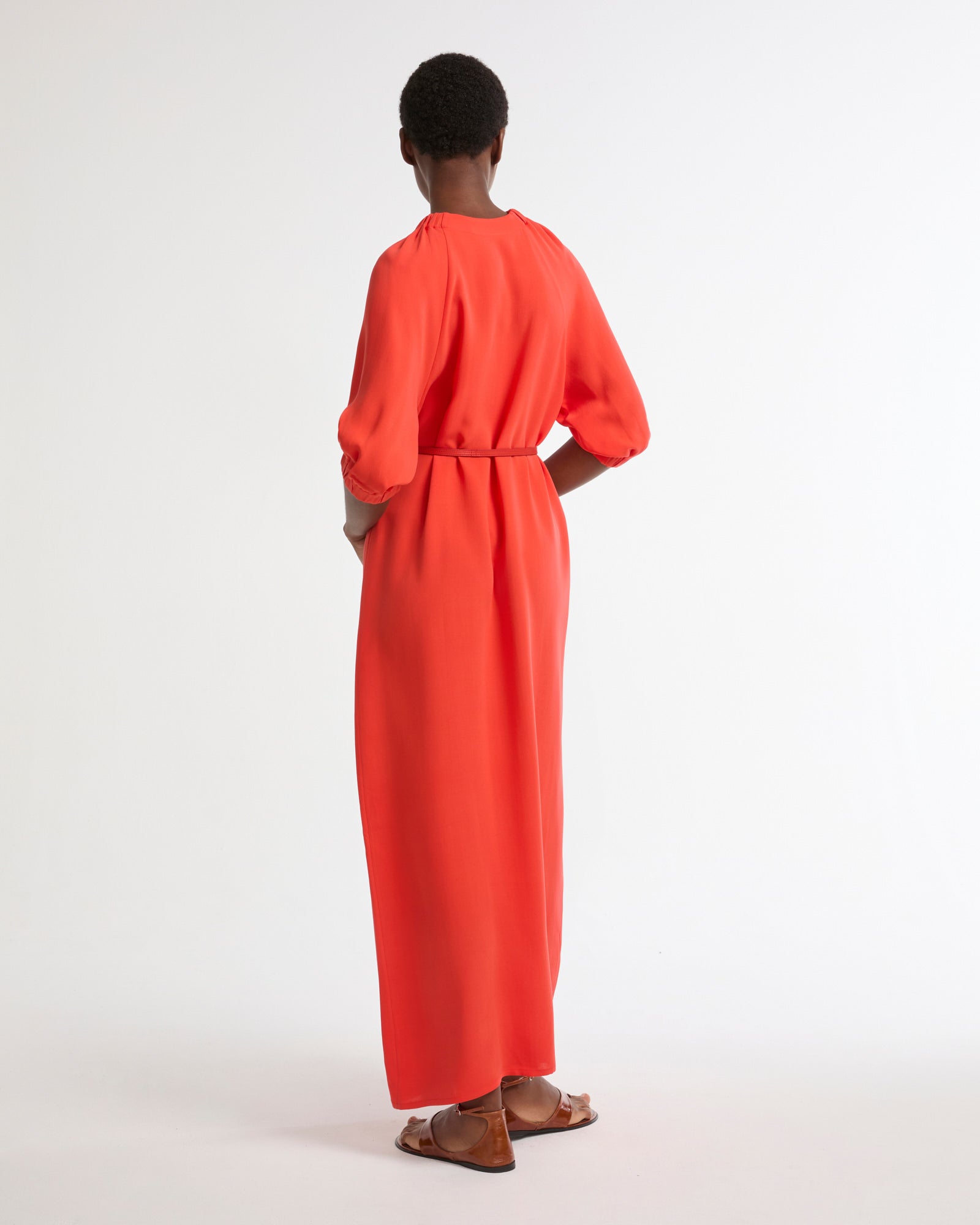 Soldes Robe fluide en crêpe de soie -Yves salomon - Nouvelle collection Printemps Été