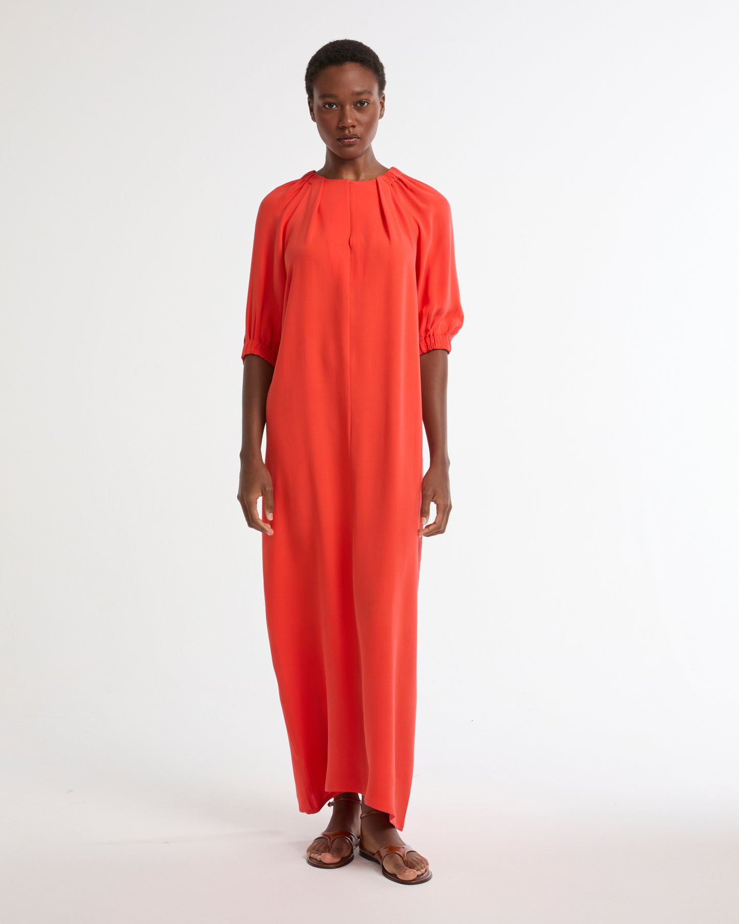 Soldes Robe fluide en crêpe de soie -Yves salomon - Nouvelle collection Printemps Été
