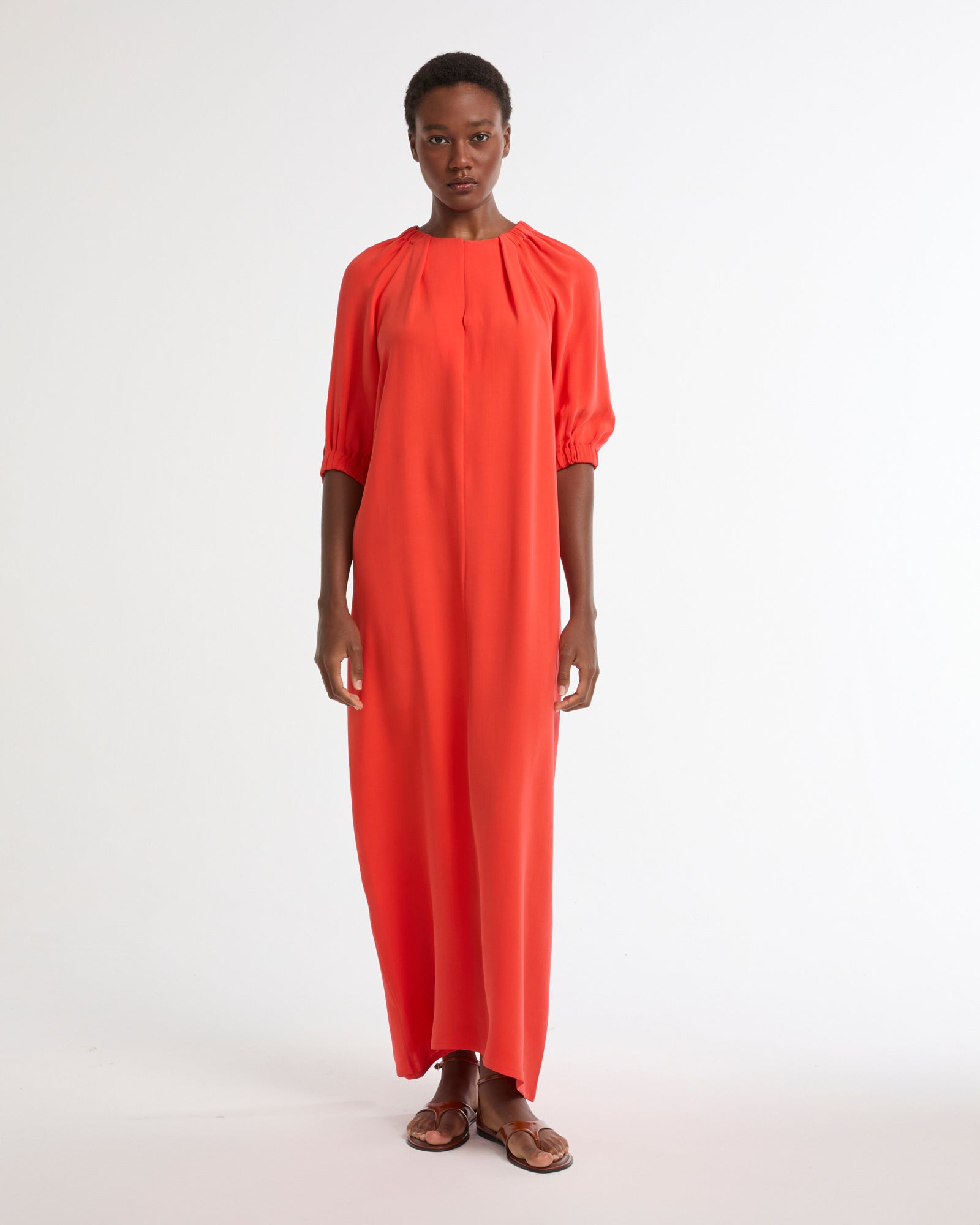 Soldes Robe fluide en crêpe de soie -Yves salomon - Nouvelle collection Printemps Été