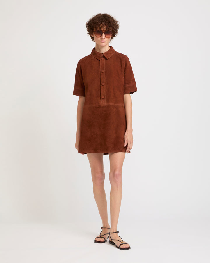 Double-sided lambskin dress