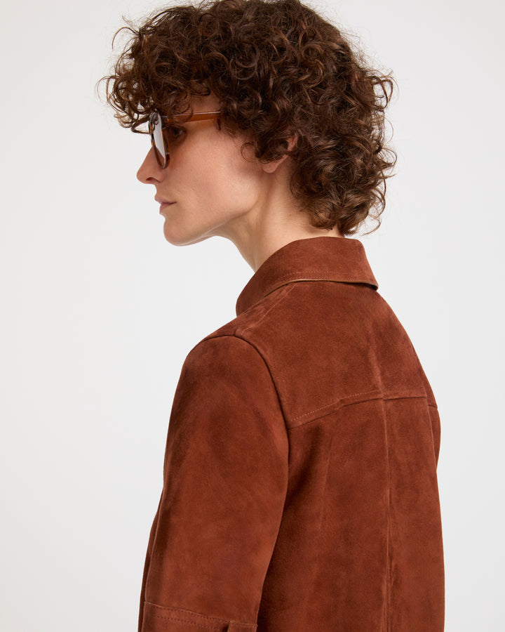 Double-sided lambskin dress