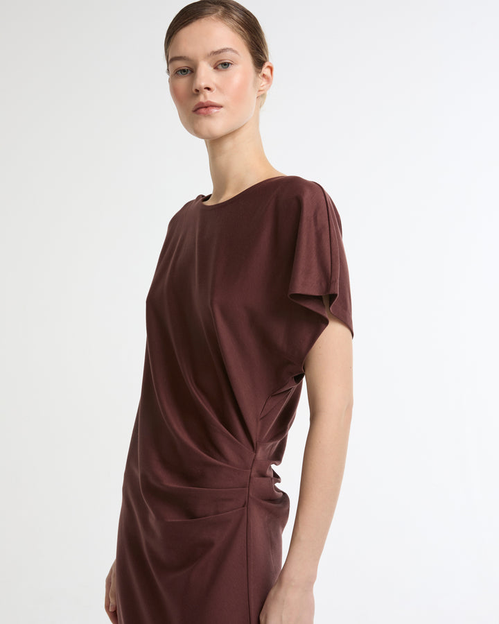 Robe asymétrique en jersey de coton et soie -Yves salomon - Nouvelle collection Printemps Été