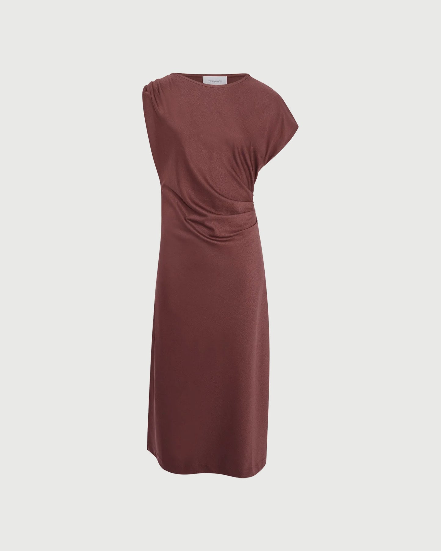 Robe asymétrique en jersey de coton et soie