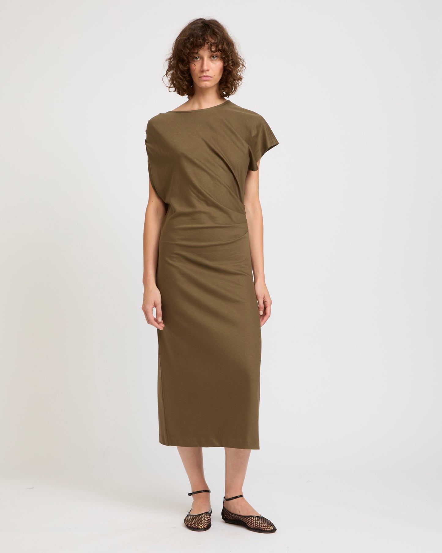 Robe asymétrique en jersey de coton et soie -Yves salomon - Nouvelle collection Printemps Été