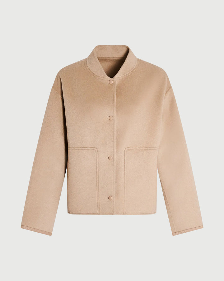 Veste teddy en lainage cachemire double face