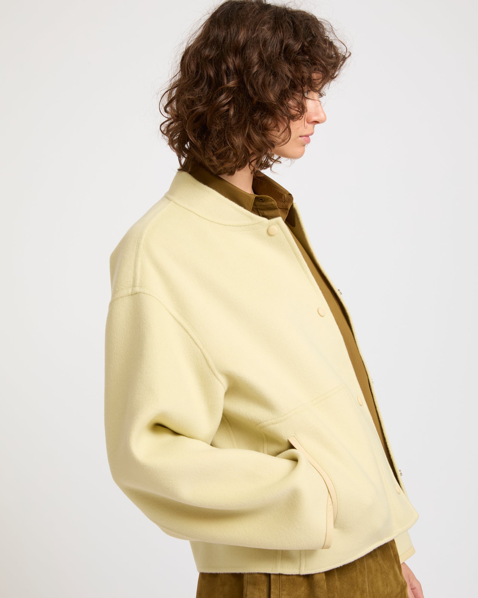 Soldes Veste teddy en lainage cachemire double face -Yves salomon - Nouvelle collection Printemps Été