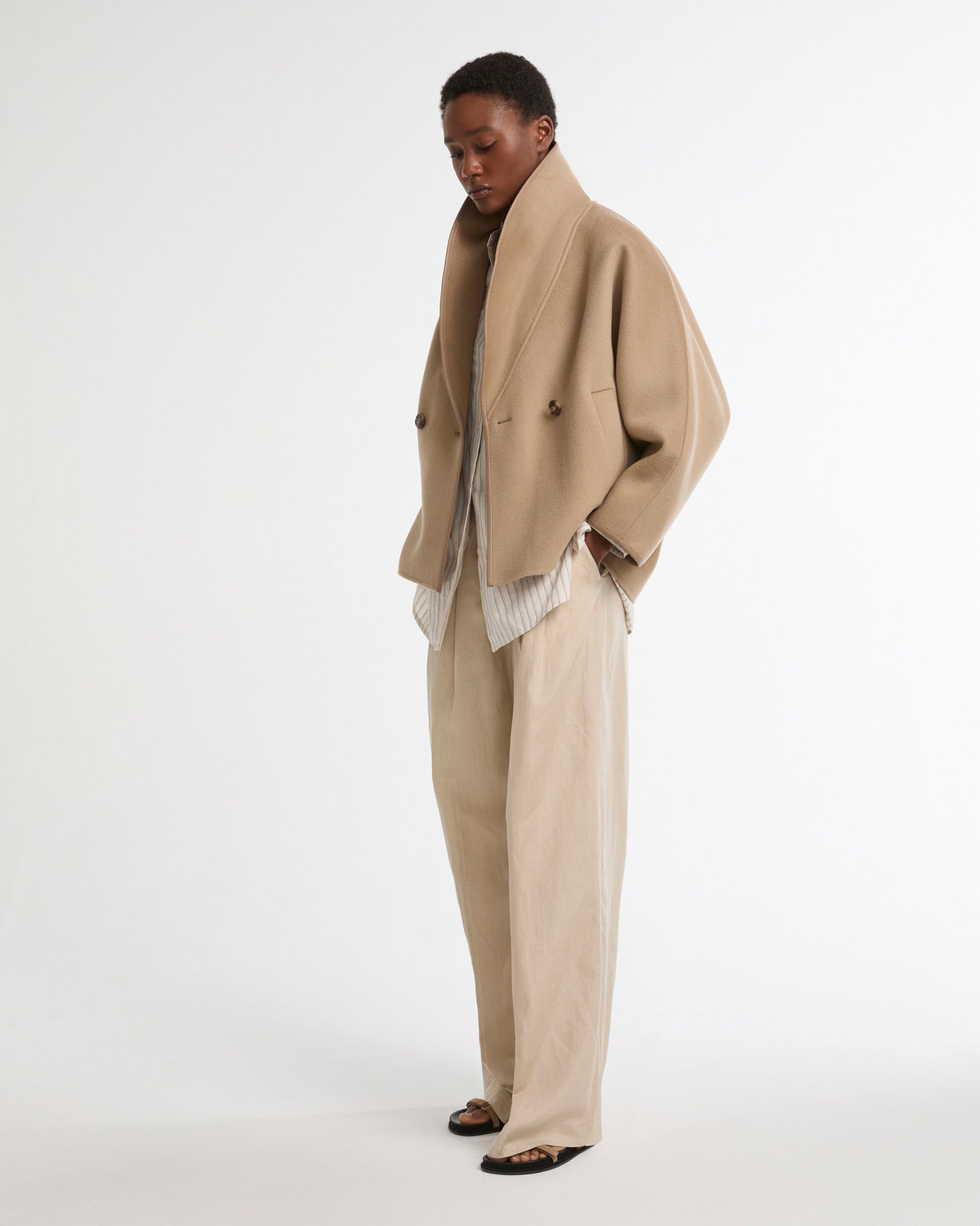 Caban en lainage cachemire double face -Yves salomon - Nouvelle collection Printemps Été