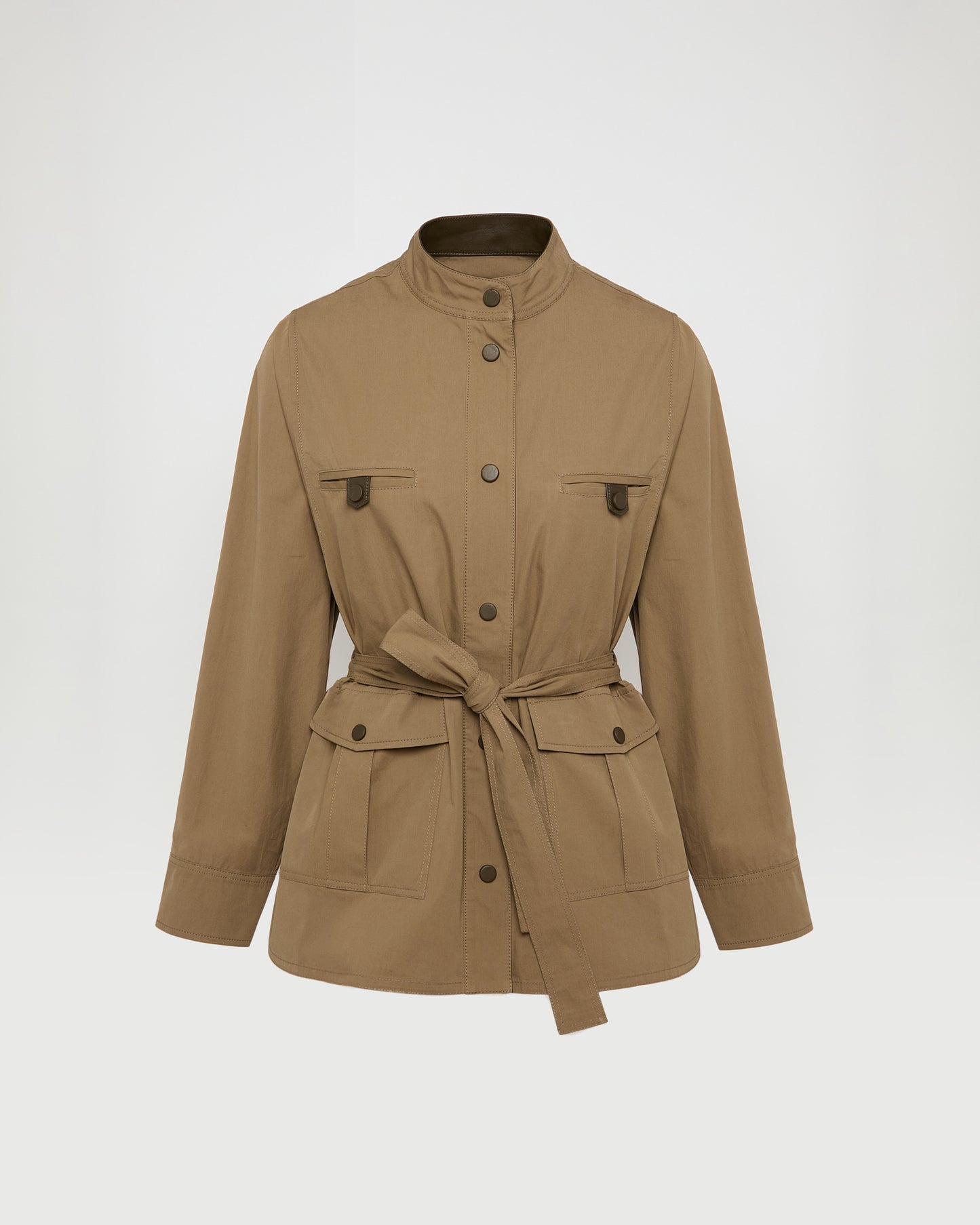 Veste saharienne ceinturée en tissu coton -Yves salomon - Nouvelle collection Printemps Été