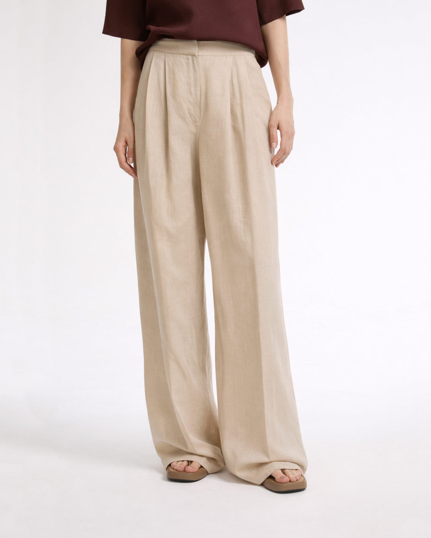 Pantalon large en lin