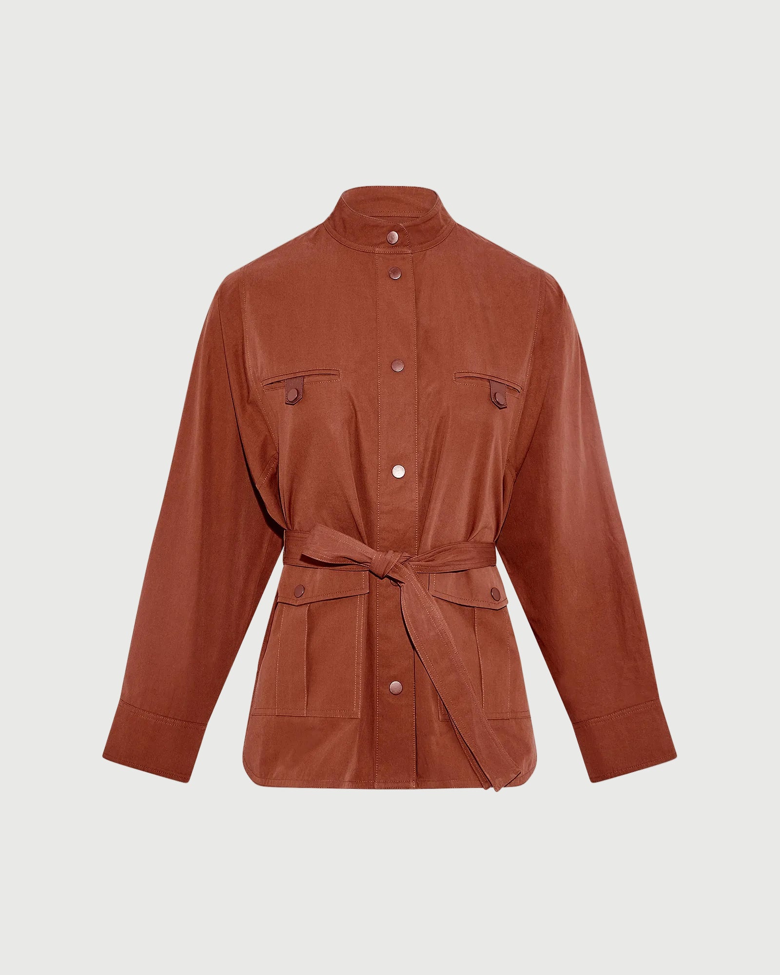 Veste saharienne ceinturée en tissu coton -Yves salomon - Nouvelle collection Printemps Été