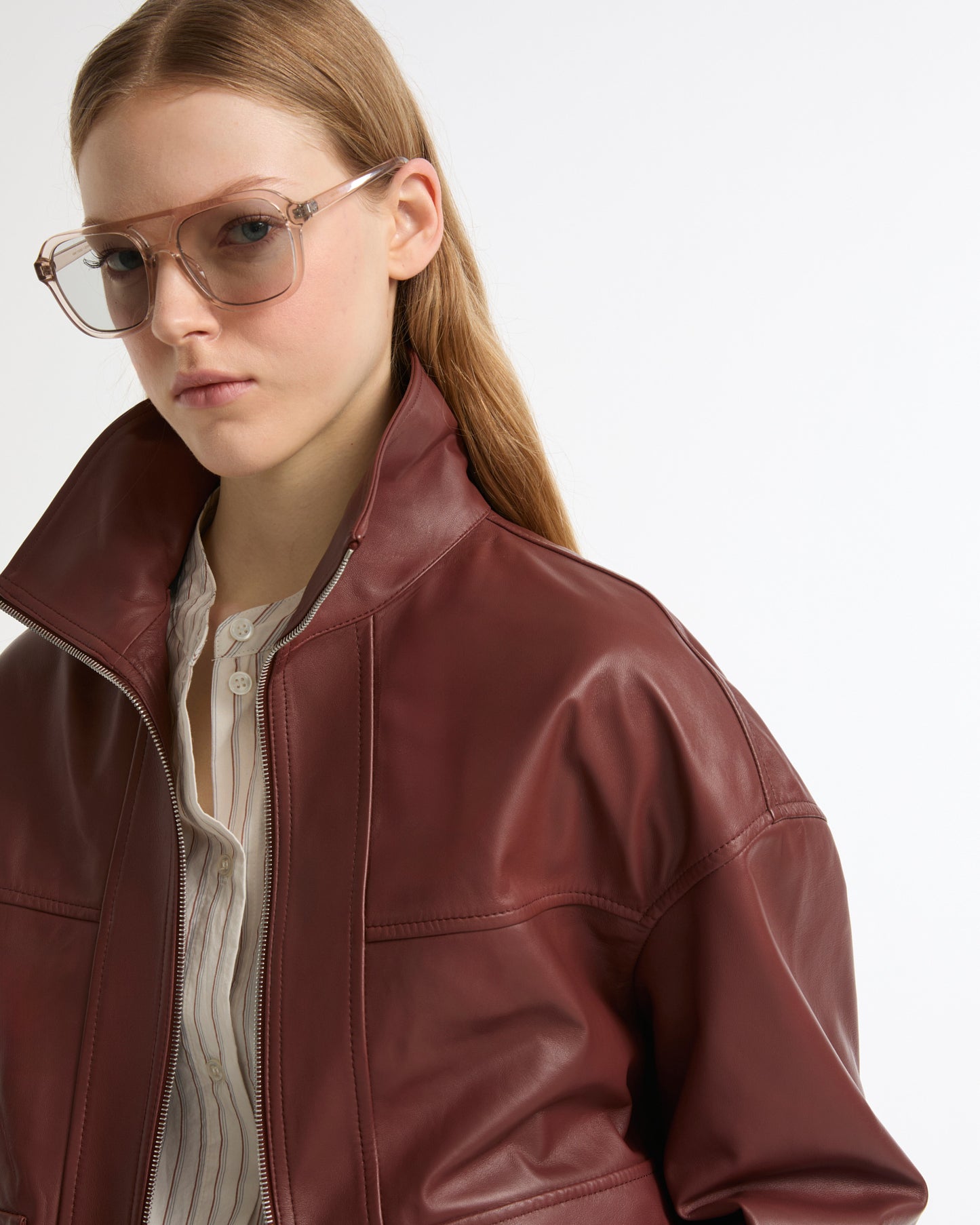 Veste courte en cuir d'agneau -Yves salomon - Nouvelle collection Printemps Été