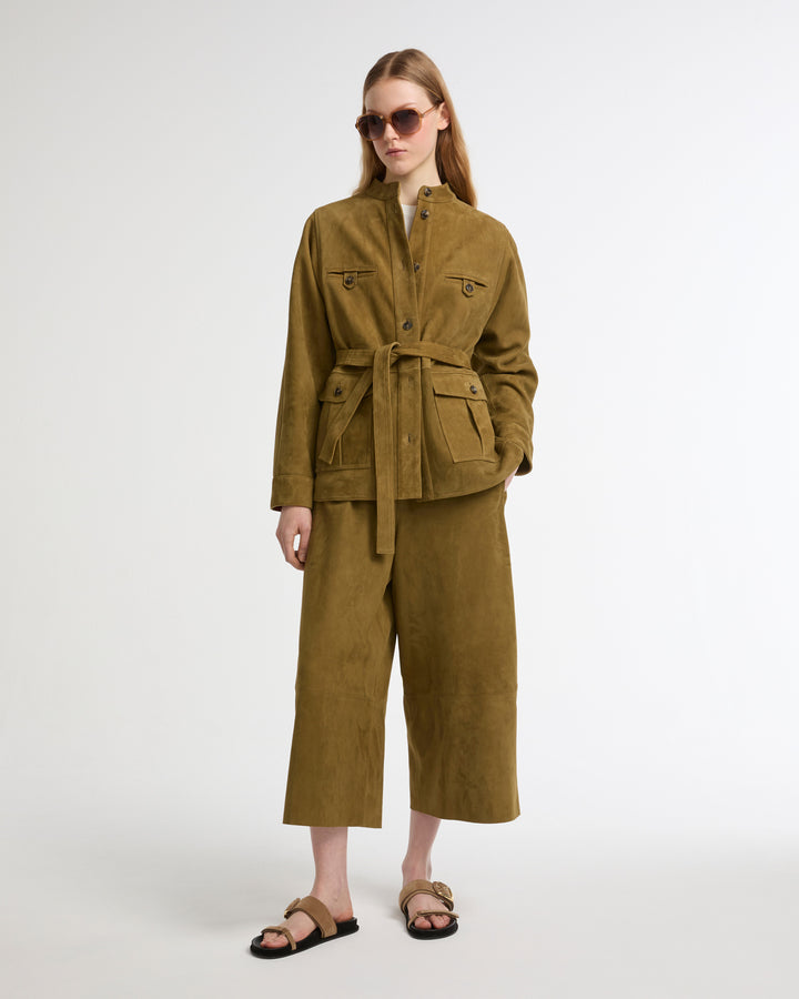 Saharienne en veau velours -Yves salomon - Nouvelle collection Printemps Été