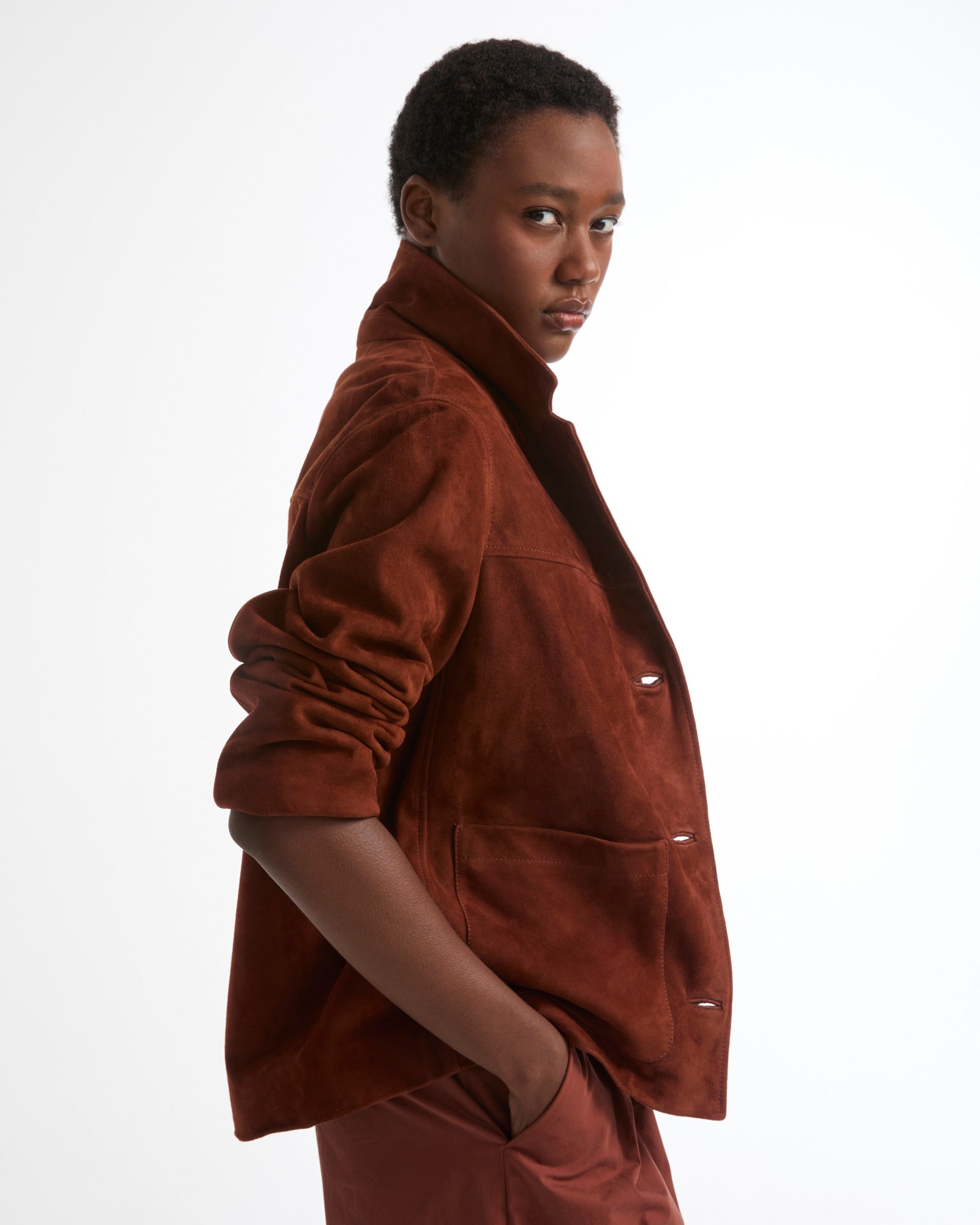 Soldes Veste en cuir d'agneau double face -Yves salomon - Nouvelle collection Printemps Été