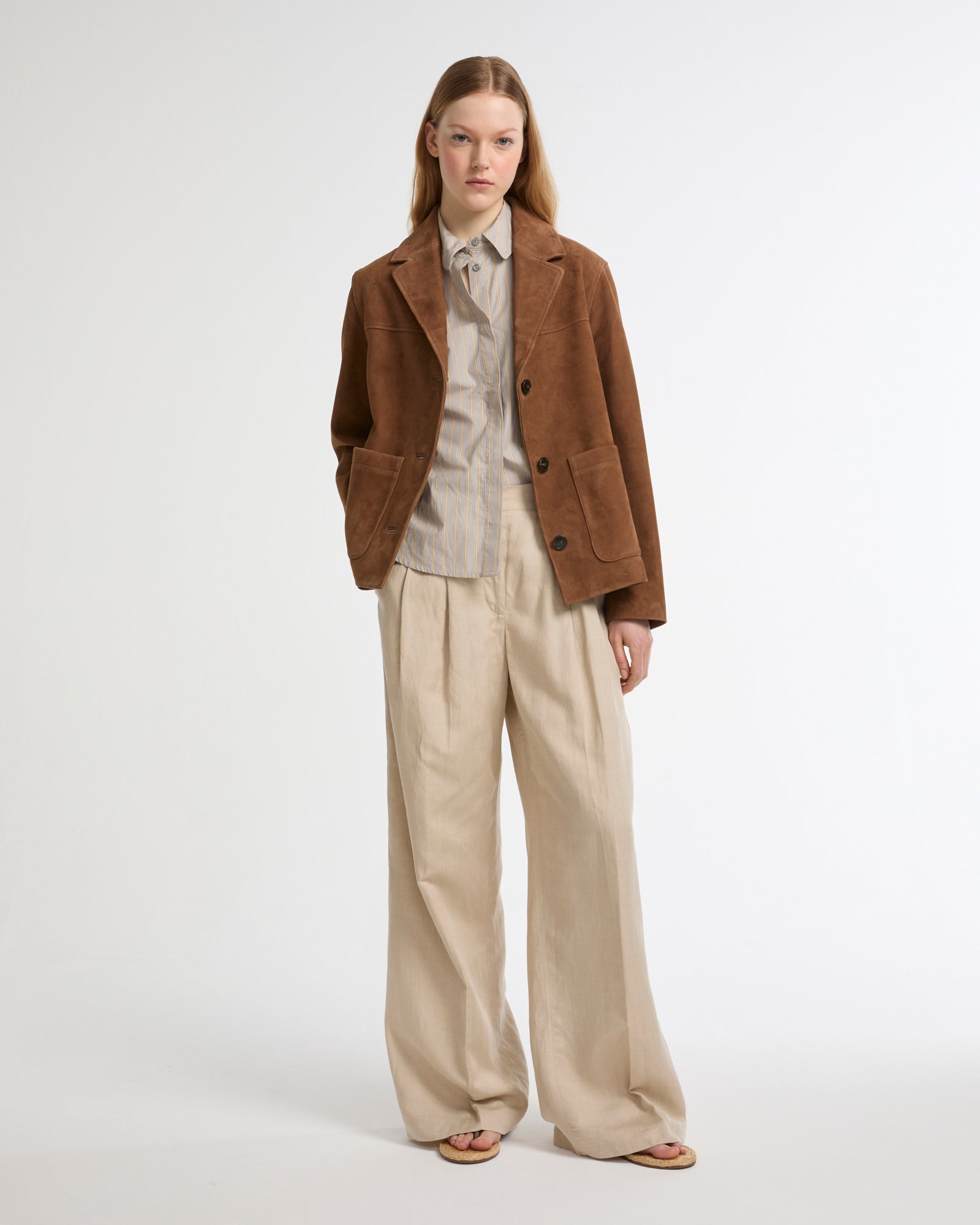 NE PAS METTRE EN LIGNE Saharienne en veau velours -Yves salomon - Nouvelle collection Printemps Été