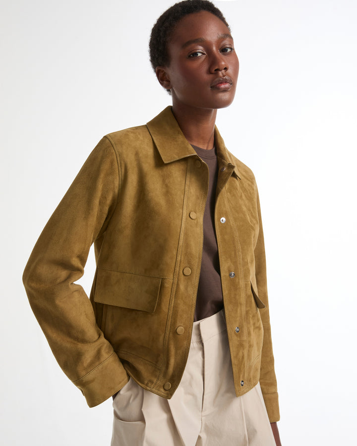 Veste en agneau double face -Yves salomon - Nouvelle collection Printemps Été