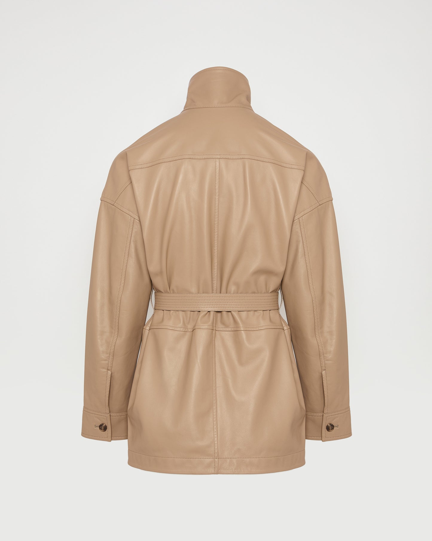 Veste saharienne en cuir d'agneau -Yves salomon - Nouvelle collection Printemps Été