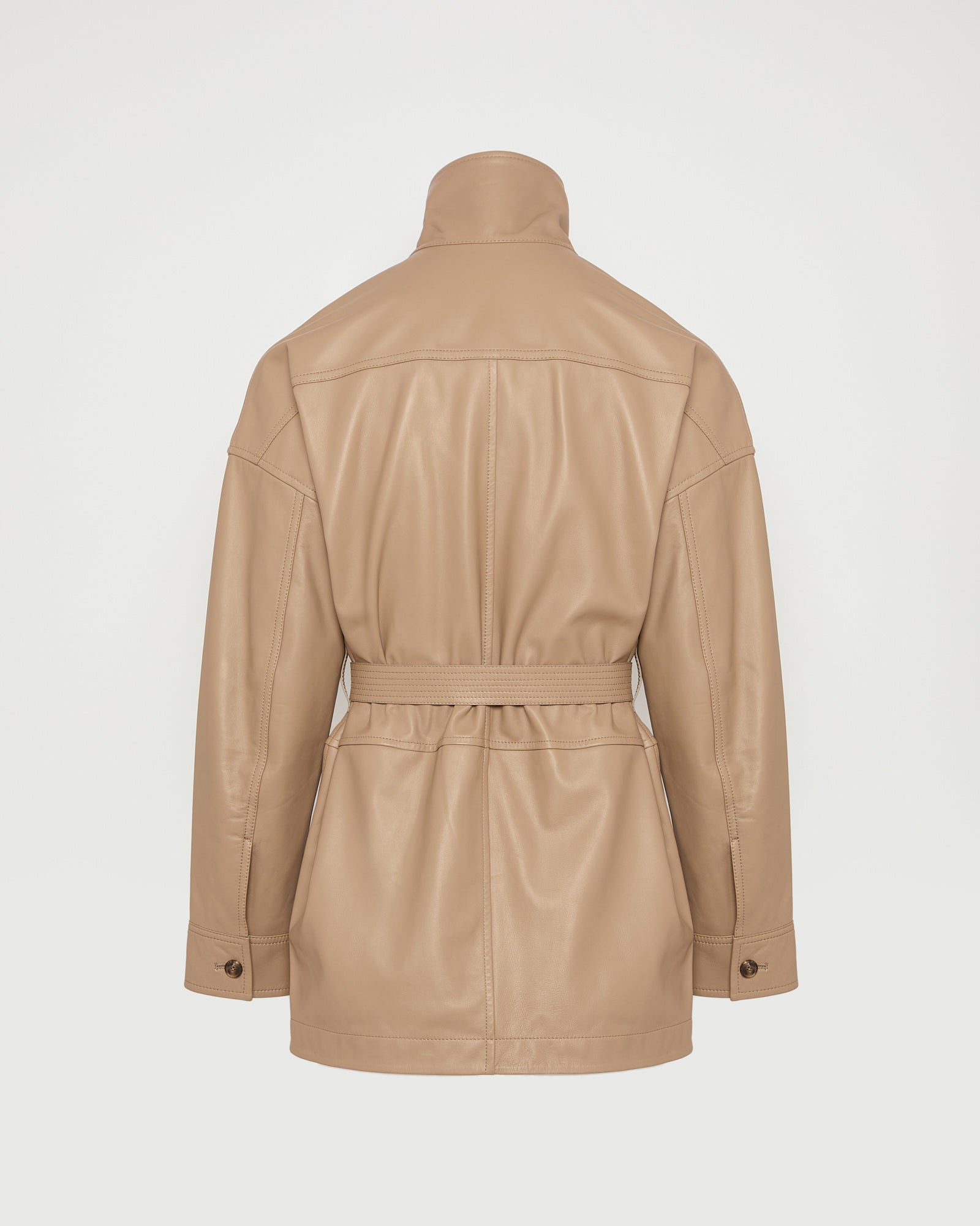 Veste saharienne en cuir d'agneau -Yves salomon - Nouvelle collection Printemps Été