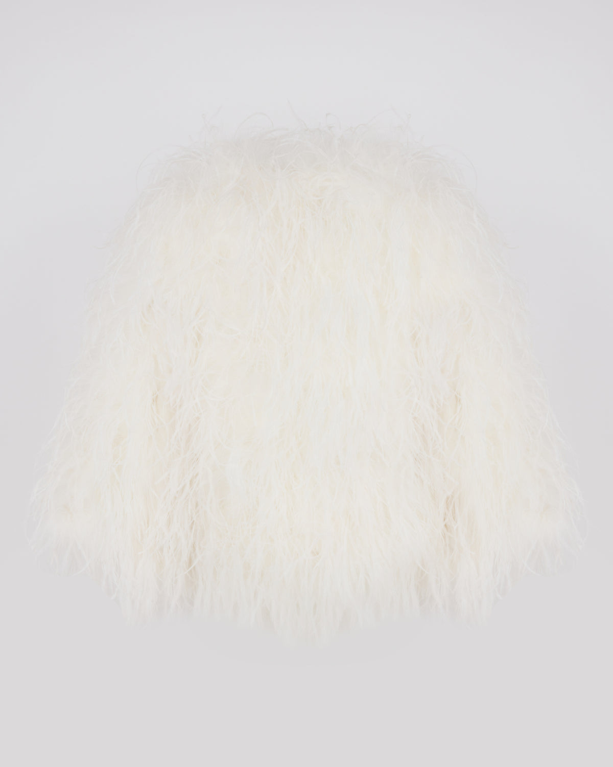 Veste courte en plumes d'autruche - Yves Salomon - Nouvelle collection Automne Hiver